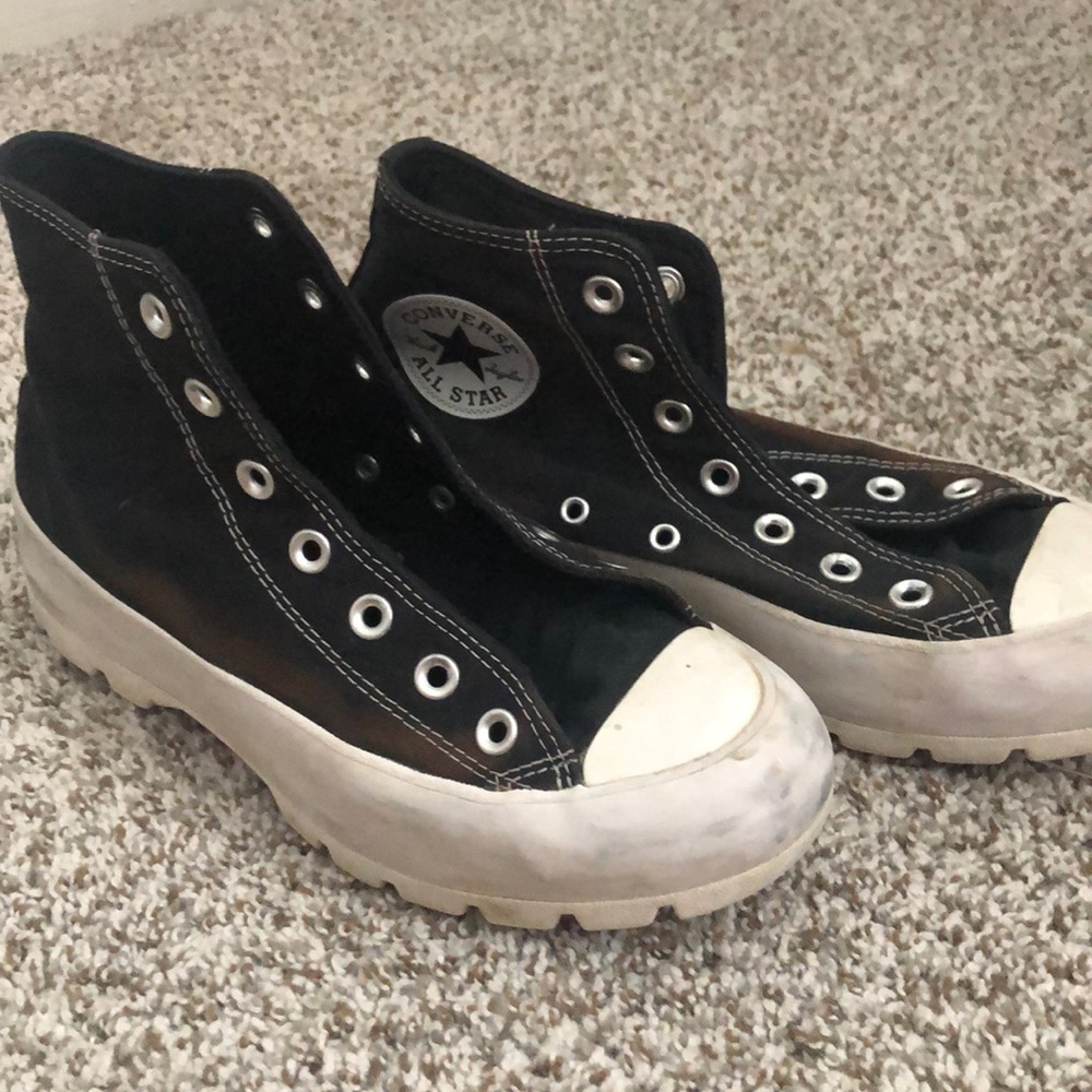 black platform converse